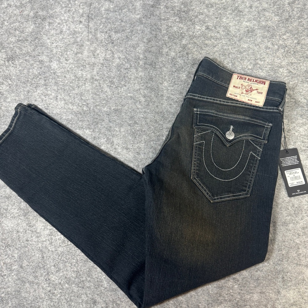True Religion Geno Relaxed Slim Jeans Dark Eclipse Wash 32 701141 NWT